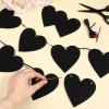 2 Pack Black Heart Garland, Black Goth Valentines Day Decor Birthday Decorations, Heart Decorations Banner for Gothic Wedding Decor Valentines Anniversary Party view 3