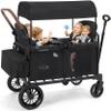 ELEMARA Wagon Stroller 4 Seater, Premium Stroller Wagon for 4 Kids, Foldable All-Terrain Wagon for Kids with Canopy, Adjustable Push/Pull Handles,Convertible High Seat&Organizer, Black view 1