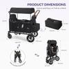 ELEMARA Wagon Stroller 4 Seater, Premium Stroller Wagon for 4 Kids, Foldable All-Terrain Wagon for Kids with Canopy, Adjustable Push/Pull Handles,Convertible High Seat&Organizer, Black view 2