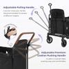 ELEMARA Wagon Stroller 4 Seater, Premium Stroller Wagon for 4 Kids, Foldable All-Terrain Wagon for Kids with Canopy, Adjustable Push/Pull Handles,Convertible High Seat&Organizer, Black view 4
