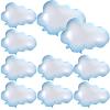 10PCS Cloud Balloons - Blue Edge White Clouds Decorations Foil Balloons, Large Cloud Party Decorations For Birthday Baby Shower Wedding Theme Party view 1