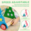 HUZU Wooden Baby Walker with Wheels, Montessori Push and Pull Activity Center for Toddlers, Adjustable Height & Speed, Learning Toy for 6-12 Months 1-3 Years Old Boys and Girls (Rainbow) view 4