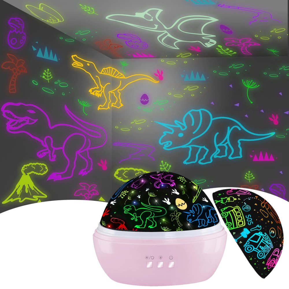 Dinosaur Toys for Girls,Dino Projection 2 in 1 Car Toys for 2-10 Year Kids,Easter Toy Chirstmas Xmax Birthday Gifts