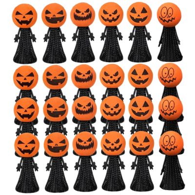 Gcroet 24Pcs Jumping Toys 6 Expressions Spring Launchers Toys Novelty Pumpkin Head Halloween Party Favors Halloween Bulk for Kids Treat or Trick, Party and Prizes...