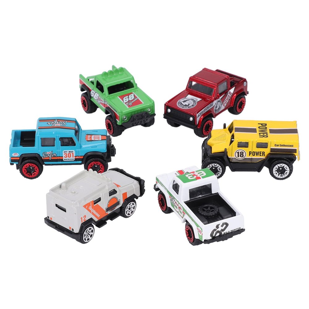 Aqur2020 1:64 Scale Alloy Racing Car Set, Offroad Design, 6 Pack, Durable Alloy and Plastic Construction