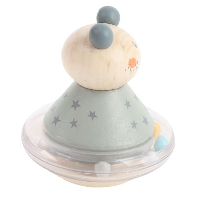 Fdit Baby Rattle, Safe Wooden Animal Toy, Educational Grab and Shake Toy for Toddlers, for Ages 0-3