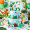 15Pcs Dinosaur Birthday Cake Topper with Volcano Dinosaur Eggs Cake Topper for Dinosaur Themed Birthday Party Supplies view 3