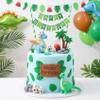15Pcs Dinosaur Birthday Cake Topper with Volcano Dinosaur Eggs Cake Topper for Dinosaur Themed Birthday Party Supplies view 4