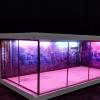1/64 Scale Diorama Car Garage Cyberpunk Style Model LED Display Case, USB Powered, Diecast Car Display Model Showcase with Pink and Blue Lighting, Graffiti Wall Background, 11.4x5.7x4.3 Inches (B) view 2