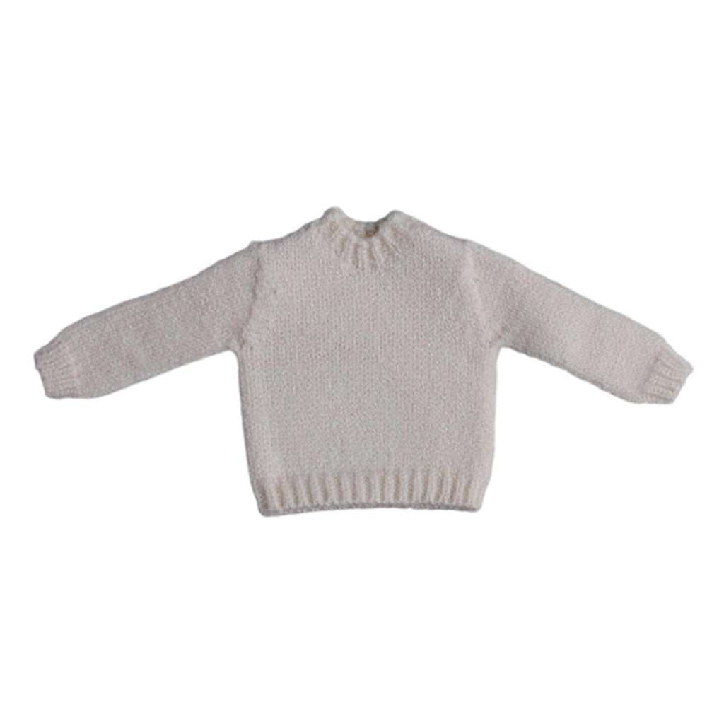1/12 Male Action Figure Sweater Long Sleeved Miniature DIY Doll Dress up Casual 6 inch Doll Clothes Sweatshirt, Apricot White