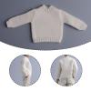 1/12 Male Action Figure Sweater Long Sleeved Miniature DIY Doll Dress up Casual 6 inch Doll Clothes Sweatshirt, Apricot White view 2