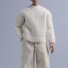 1/12 Male Action Figure Sweater Long Sleeved Miniature DIY Doll Dress up Casual 6 inch Doll Clothes Sweatshirt, Apricot White view 3