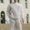1/12 Male Action Figure Sweater Long Sleeved Miniature DIY Doll Dress up Casual 6 inch Doll Clothes Sweatshirt, Apricot White view 4
