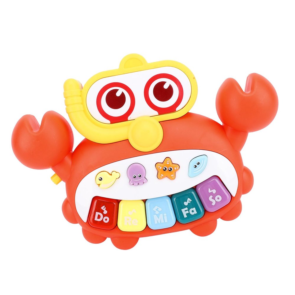 Aqur2020 Multifunctional Luminous Baby Piano Toy, Crab Shaped Musical Instrument for Toddlers, Hand-Eye Coordination Development, Portable Keyboard Toy