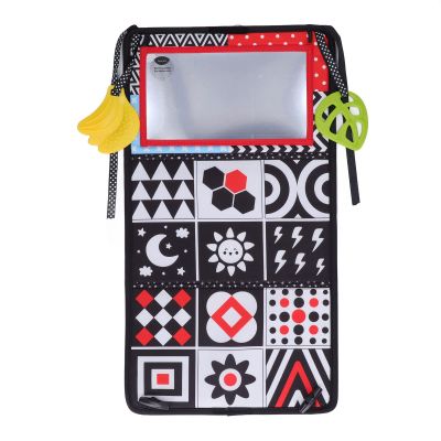 Aqur2020 Foldable Baby Cloth Book with Mirror, High Contrast, Polyester, Early Education Toy, Soft and Safe