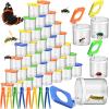 Halloscume 60 Pack Insect Bug Viewer Kit for Kids with Tweezers Explorer Outdoor Set Bug Catcher Containers for Insects Magnifying Box Observation Kit for Science Nature Exploration Collecting view 1