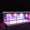 1/64 Scale Diorama Car Garage Cyberpunk Style Model LED Display Case, USB Powered, Diecast Car Display Model Showcase with Pink and Blue Lighting, Graffiti Wall Background, 11.4x5.7x4.3 Inches (A) view 2