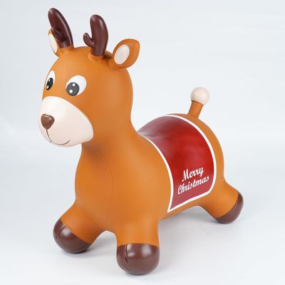 Christmas Reindeer Hopper Toy (toddler, 18+ months, 2 year old, 3 year old, 4 year old) | indoor and outdoor Play | ride on bouncy holiday / Xmas toy for kids | cool Christmas gift for boys and girls