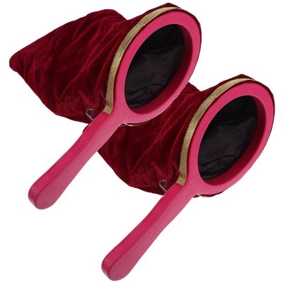 Beaupretty 2pcs Stage Show Trick Bags with Zipper and Twisting Handle Velvet Plastic Illusion Props for Appear Disappear Tricks Portable Compact Design for Parties and Festivals