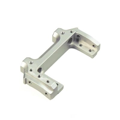RC Upgrade Parts For Axial 90047 For Wrangler For SCX10 II 90046 1/10 Metal Front Rail Bumper Mounts Servo Stand RC Crawler Car Upgrade Parts(Silver)