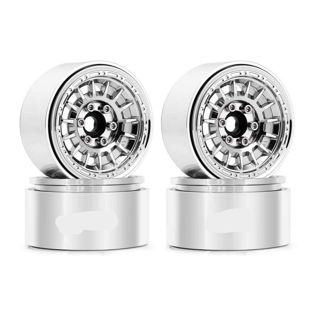 1. 9" CNC Aluminum Multi Spoke Wheels W1902 Compatible With 1 10 Scale RC Crawler Cars(Chrome)