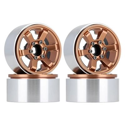 6-Spoke 1. 9 Inch CNC Aluminum Beadlock Wheel Rim Compatible with 1 10 Scale RC Crawler Models Like 90046 AXI03007 and Gen8(YQW-36BO)