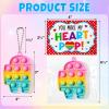 24PCS Unicorn Pop Fidget Keychain Valentines Day Cards for Kids School Classroom Valentine Day Exchange Gifts Pop Sensory Stress Toys for Toddlers Boys Girls Party Favor Goodie Bags Stuffer Treat Bulk view 2