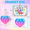 30PCS Heart Pop Fidget Keychain Valentines Day Cards for Kids School Classroom Valentine Day Exchange Gifts Pop Sensory Stress Toys for Toddlers Boys Girls Party Favors Goodie Bags Stuffers Treat Bulk view 2