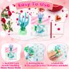24 Pack Valentines Day Gifts for Kids - Valentines Day Cards for Kids School Classroom with Succulent Flower Building Blocks for Class Exchange, Party Favors, Goodie Bags Stufffers for Girls Boys view 3