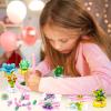 24 Pack Valentines Day Gifts for Kids - Valentines Day Cards for Kids School Classroom with Succulent Flower Building Blocks for Class Exchange, Party Favors, Goodie Bags Stufffers for Girls Boys view 4