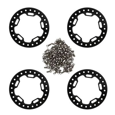 4Pcs Aluminum 1. 9 Inch Wheel Outer Beadlock Ring Compatible with 1 10 Scale RC Crawler Fits 90046 1. 9 Wheel Rims(1.9 Black)