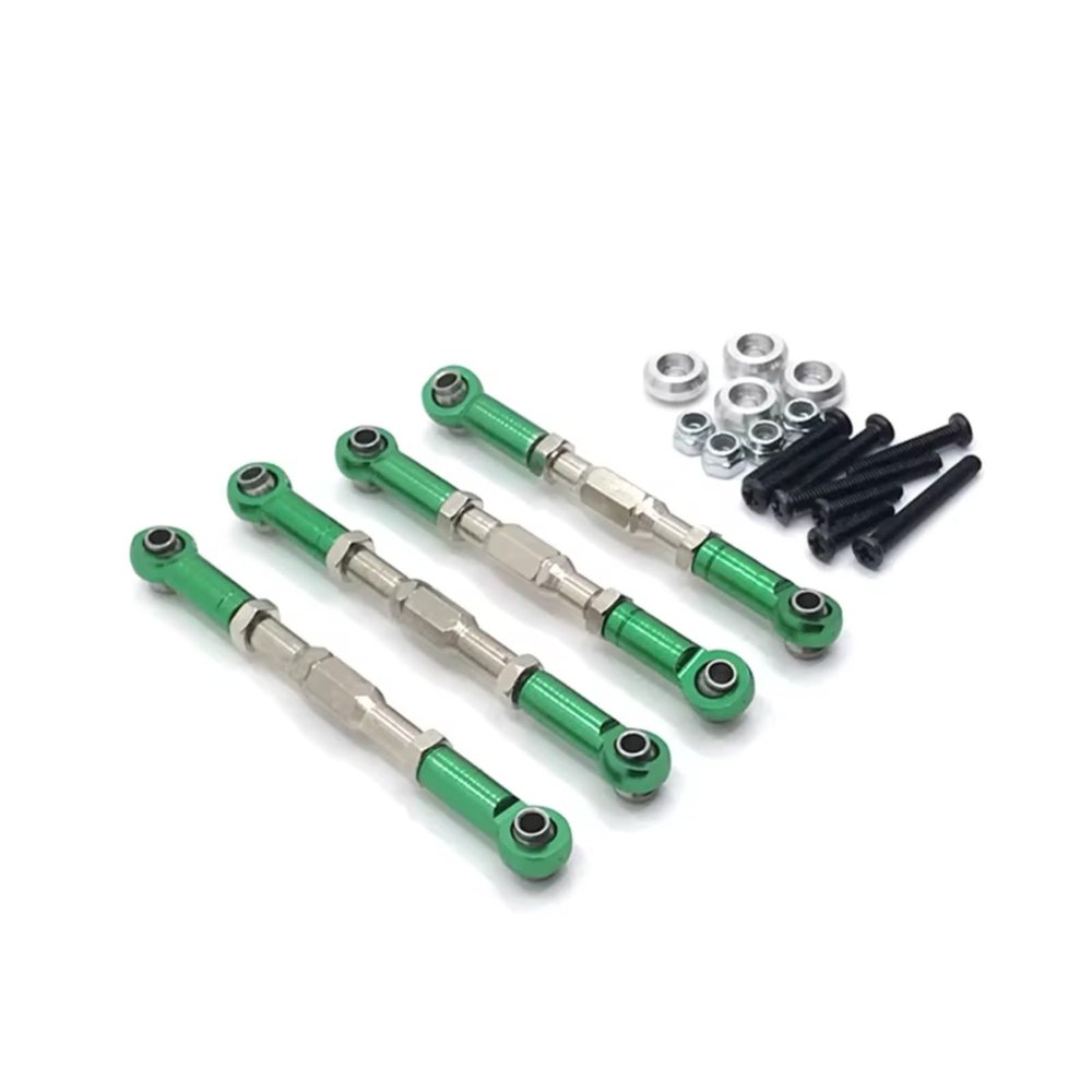 RC Models Parts For WPL C14 C24 B14 B24 For MN D90 D91 D96 99S For HengLong For FeiYu For JJRC RC Car Parts Upgrade Metal 4PCS Adjustable Tie Rod(Green)
