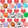 24PCS Valentines Day Cards for Kids School Classroom with 3D Animal Pop Suction Toys Valentine Day Exchange Gifts Bulk Fidget Toys for Toddlers Boys Girls Valentine's Party Favors Goodie Bag Stuffers view 1