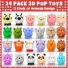 24PCS Valentines Day Cards for Kids School Classroom with 3D Animal Pop Suction Toys Valentine Day Exchange Gifts Bulk Fidget Toys for Toddlers Boys Girls Valentine's Party Favors Goodie Bag Stuffers view 2