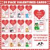 24PCS Valentines Day Cards for Kids School Classroom with 3D Animal Pop Suction Toys Valentine Day Exchange Gifts Bulk Fidget Toys for Toddlers Boys Girls Valentine's Party Favors Goodie Bag Stuffers view 3