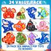 24PCS Sea Animal Fidget Keychain Valentines Day Cards for Kids School Classroom Valentine Day Exchange Gifts Pop Sensory Stress Toys for Toddlers Boys Girls Party Favor Goodie Bags Stuffers Treat Bulk view 2