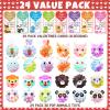 24PCS Valentines Day Cards for Kids School Classroom with 3D Animal Pop Fidget Toys Valentine Day Exchange Gifts Bulk Stress Ball Toy for Toddlers Boys Girls Valentine's Party Favor Goodie Bag Stuffer view 2