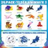 24PCS Animal Building Blocks Toys Easter Party Favors for Kids 3-5 4-8 8-12 Easter Egg Fillers Goodie Bag Stuffers Classroom Prize Treasure Box Toys Bulk for Toddler Boys Girls Birthday Return Gifts view 3