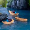 4Piece Miniature Resin Sailboat Ornaments  Wooden Ship Figurines for Fairy Garden, Aquarium & Fish Tank Decor, Dollhouse Accessories, Micro Ocean Landscape & Home Nautical Decoration (Brown view 3