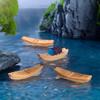 4Piece Miniature Resin Sailboat Ornaments  Wooden Ship Figurines for Fairy Garden, Aquarium & Fish Tank Decor, Dollhouse Accessories, Micro Ocean Landscape & Home Nautical Decoration (Brown view 4