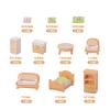10 Pieces Miniature Dollhouse Furniture Collection, Living Room and Bedroom Set with Chairs, Sofa, Cabinet, Decorative Accessories, Tan and White view 4