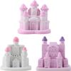 3Pack Miniature Dreamy Castle Figurines  Fairy Tale House Figures, Resin Fantasy Miniature Cake Toppers for DIY Fairy Garden, Micro Landscape, Party Cake Display, Desktop & Creative Craft Projects(D) view 1