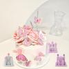 3Pack Miniature Dreamy Castle Figurines  Fairy Tale House Figures, Resin Fantasy Miniature Cake Toppers for DIY Fairy Garden, Micro Landscape, Party Cake Display, Desktop & Creative Craft Projects(D) view 2