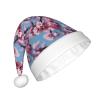aabkjgfr Cherry Blossoms Print Adult Santa Hat,Soft And Comfortable Santa Hat,Suitable For New Year'S Holiday Parties,Indoors And Outdoors. view 2