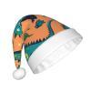 aabkjgfr Dinosaur Print Adult Santa Hat,Soft And Comfortable Santa Hat,Suitable For New Year'S Holiday Parties,Indoors And Outdoors. view 2