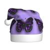 aabkjgfr Dreamlike Purple Butterfly Print Adult Santa Hat,Soft And Comfortable Santa Hat,Suitable For New Year'S Holiday Parties,Indoors And Outdoors. view 1