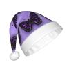 aabkjgfr Dreamlike Purple Butterfly Print Adult Santa Hat,Soft And Comfortable Santa Hat,Suitable For New Year'S Holiday Parties,Indoors And Outdoors. view 2
