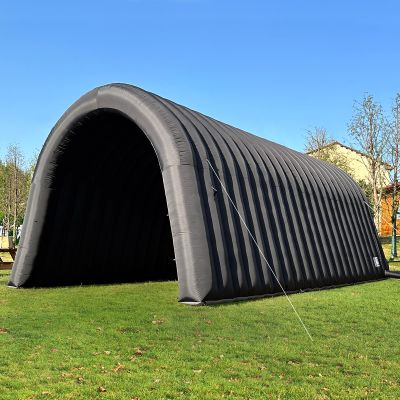 GR8FUN 24x10x10FT Inflatable Sports Tunnel Entrance Black with Blower, Event Giant Inflatable Tunnel Tent for Team Intros, Business Promotion, Trade Shows, Advertising & Exhibitions