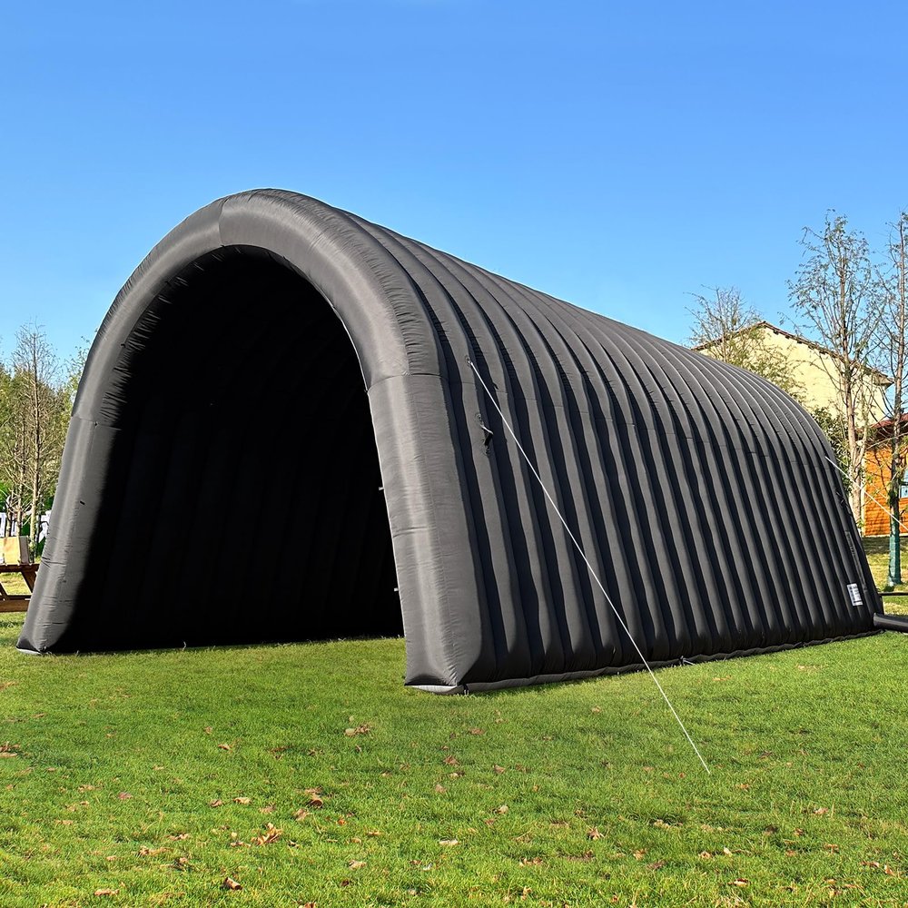 GR8FUN 24x10x10FT Inflatable Sports Tunnel Entrance Black with Blower, Event Giant Inflatable Tunnel Tent for Team Intros, Business Promotion, Trade Shows, Advertising & Exhibitions