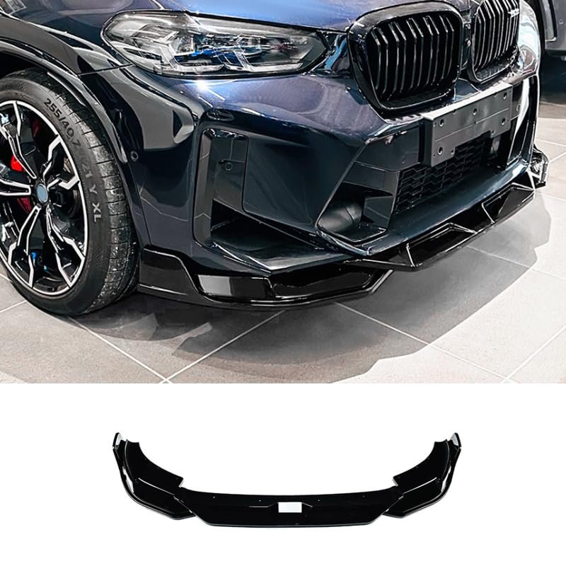 Mrregqic Auto Accessories for BMW X3M X4M F97 F98 LCI 2022+Front Bumper Spoiler Splitter Lip (Piano Black) ABS 1PCS